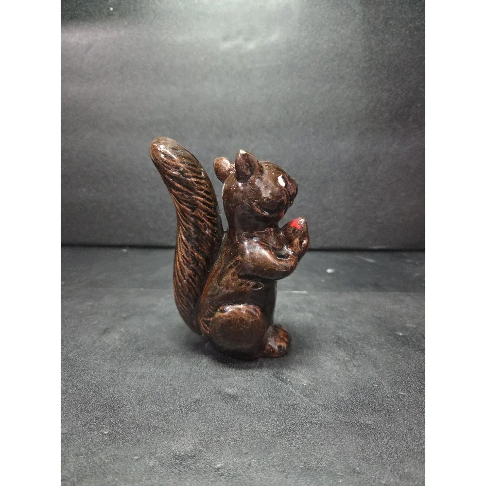 Japan Bone China‎ Acorn Squirrel Figurine, Miniature Vintage Decor, Brown Figure